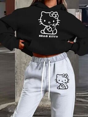 Hello Kitty Black Hoodie And Sweatpants